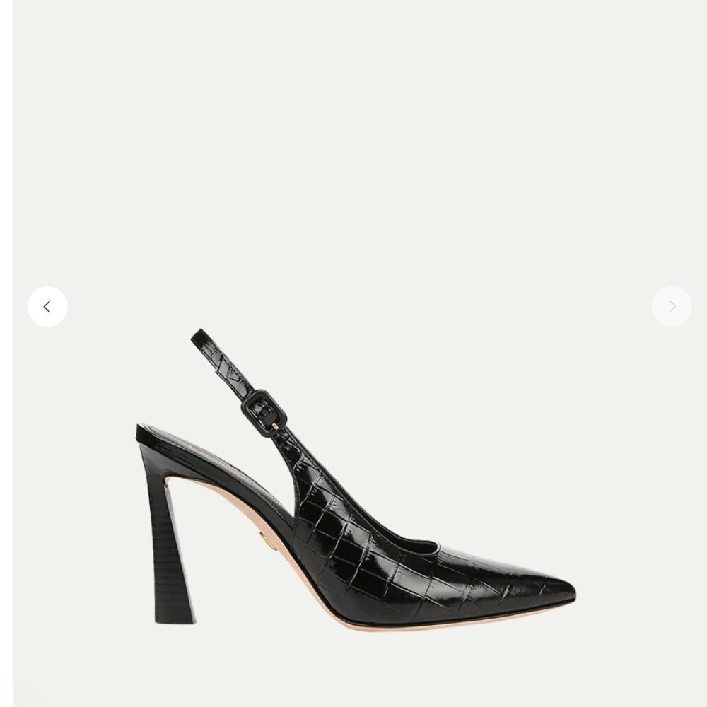 Veronica beard croc black slingback pumps 7